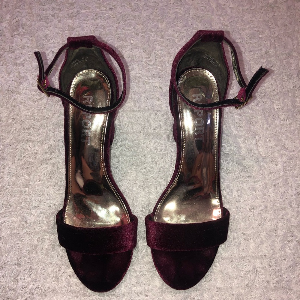 Maroon Velvet Heels
